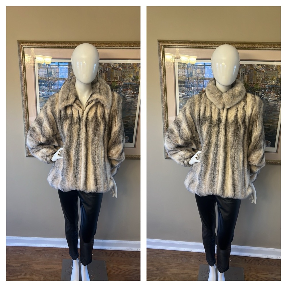 GENUINE MINK BOMBER JACKET - Picture 2 of 14
